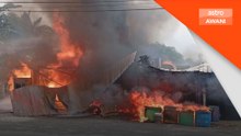 Sebuah kedai runcit terbakar, tiada kemalangan jiwa