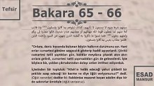 Esad Mansur - Bakara Suresi Tefsiri 65-66