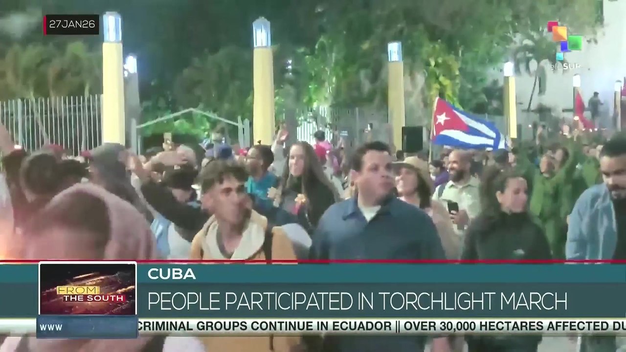 Cuba, people participated in Torchlight March
