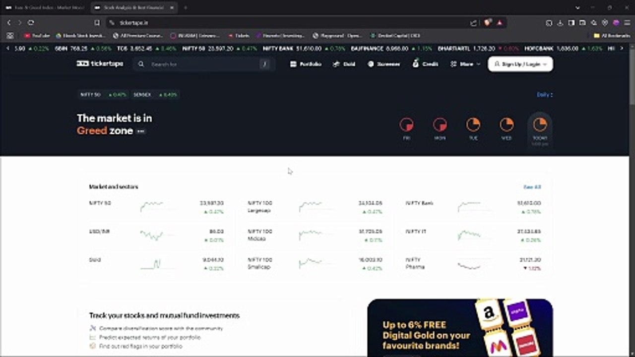 How to extract Market Mood Index from TicketTape using python