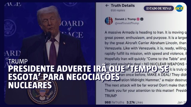 Trump adverte Irã que ‘tempo se esgota’ para negociações nucleares
