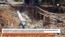 Repararon el acueducto roto que dejó sin agua a barrio de la Zona Oeste de Posadas