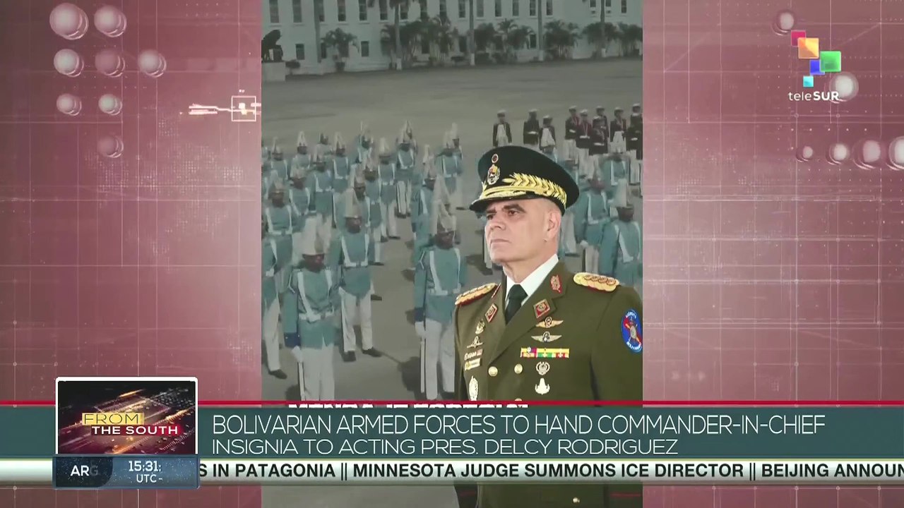 Bolivarian Armed Forces to hand Commander-in-Chief insignia to Acting president Delcy Rodriguez