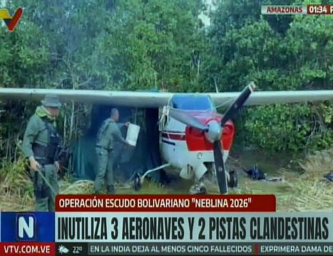 FANB neutraliza 3 aeronaves y desmantela 2 pistas clandestinas del narcotráfico en Amazonas