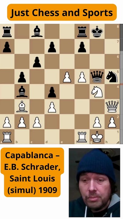Capablanca vence a Schrader con un tenedor (1909)
