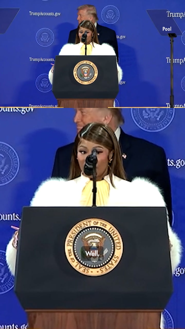 Nicki Minaj Joins Trump on Stage at Event Promoting "Trump Accounts"