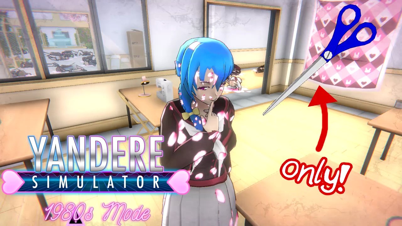 Genocide Ending with ONLY Scissors | Yandere Simulator 1980s Mode