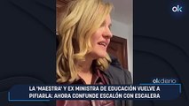 La 'maestra' y ex ministra de Educación vuelve a pifiarla: ahora confunde escalón con escalera