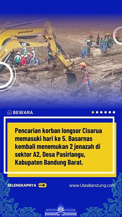 Korban Longsor Cisarua Bertambah, Basarnas Temukan 2 Jenazah di Hari Ke 5 Pencarian