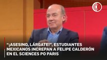 “¡Asesino, lárgate!”, estudiantes mexicanos increpan a Felipe Calderón en el Sciences Po Paris