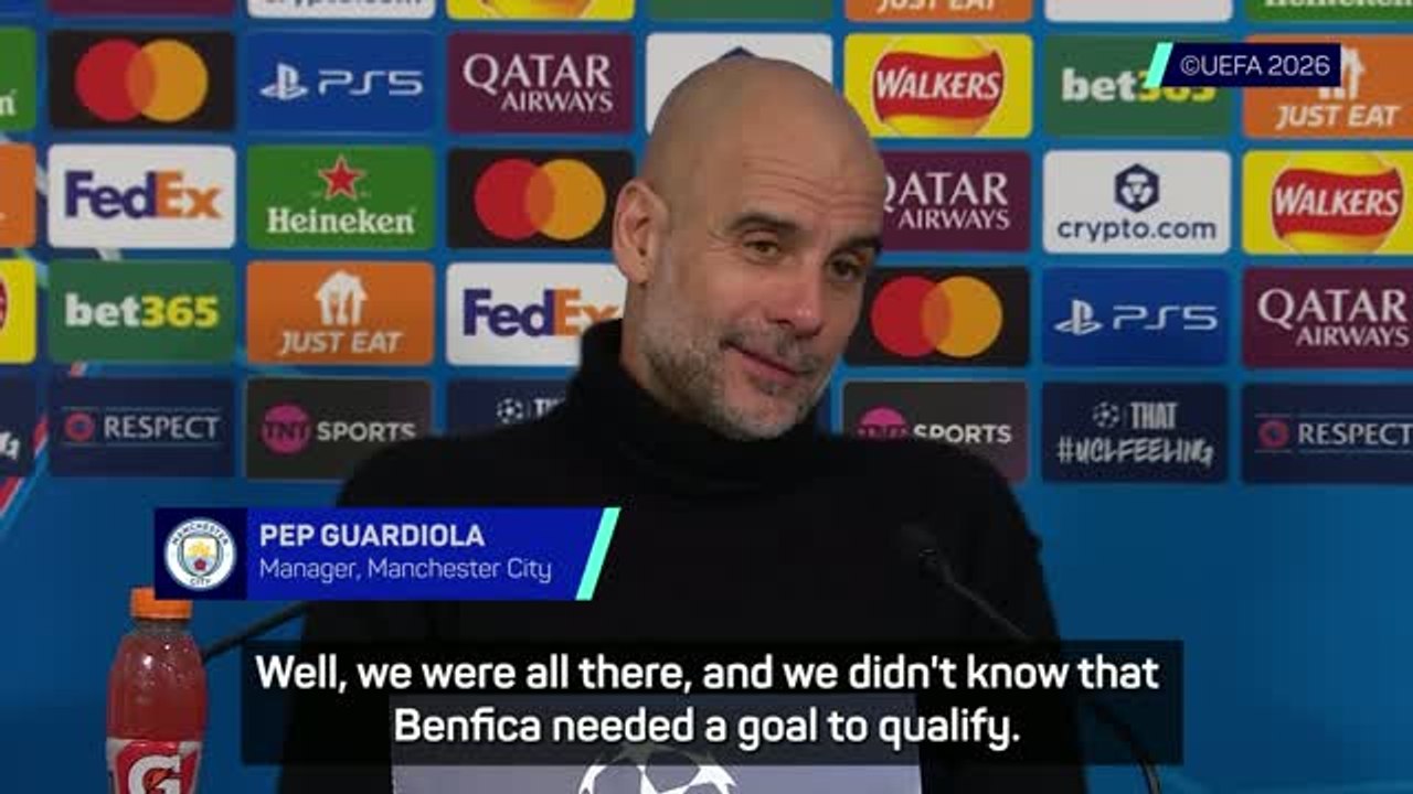 Guardiola thanks Mourinho after Benfica secure Man City's spot in UCL top eight