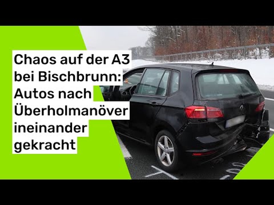 Chaos auf der A3 bei Bischbrunn: Autos nach Überholmanöver ineinander gekracht
