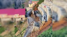 Rize'de istinat duvarı çöktü: 2 ev tedbir amaçlı boşaltıldı