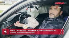 Patlayan airbag sürücünün elini yaktı! Araç içi kamerası...