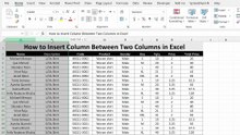 How to Insert Column Between Two Columns in Excel