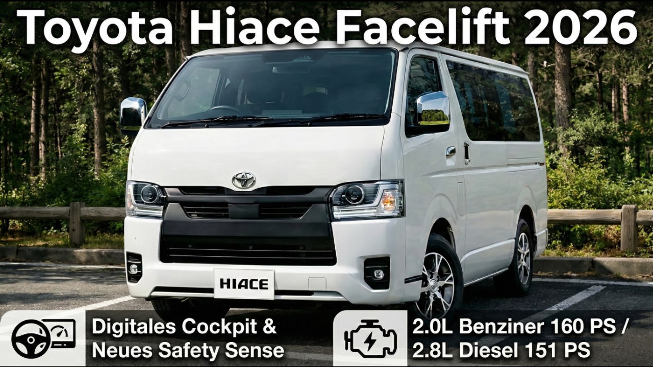 Toyota Hiace 2026 (HC300) bleibt robust – jetzt mit Digitaldisplay