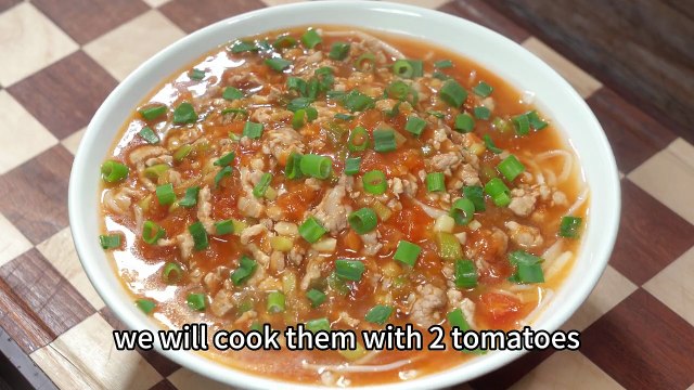 Easy Minced Meat Tomato Enoki Stir-Fry🍅🍄