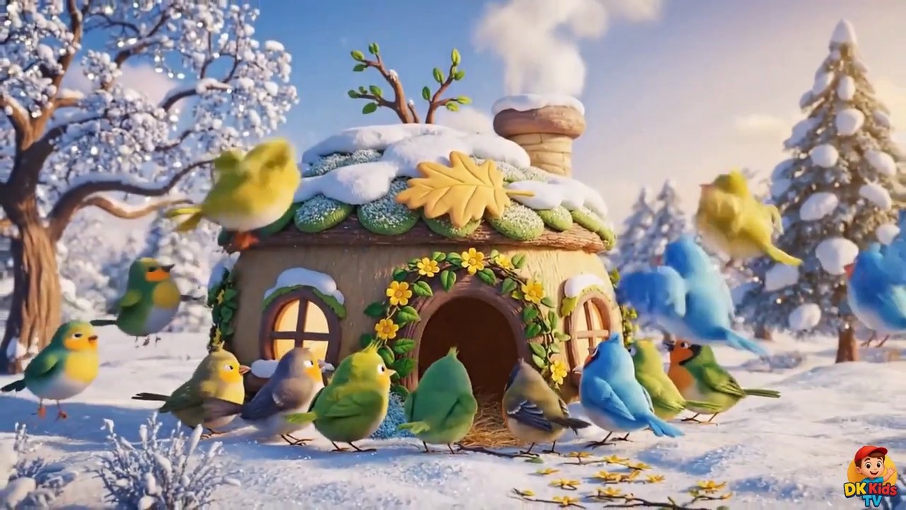 ठंड में चिड़िया का गोबर का घर 🐦❄️ | Birds Winter Survival Story | Hindi Moral Cartoon for Kids