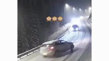 Dashcam video of a nighttime