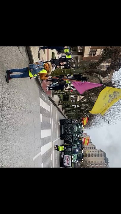 Tractorada y marcha a pie se reencuentran en la calle Vitoria