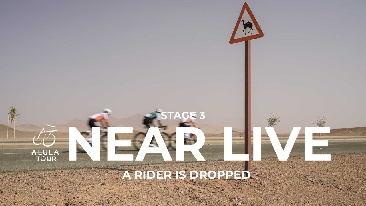 A rider is dropped- Stage 3 - The AlUla Tour 2026