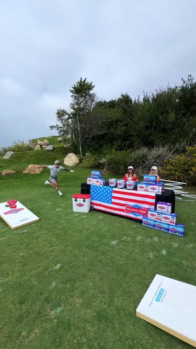 Golf Course Backflip over Happy Dad Table