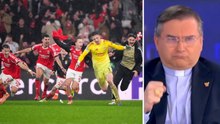 Prete parla in diretta, poi il gol del Benfica: follia sulla tv portoghese