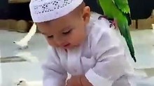 Cute Baby Sweeping Near Holy Kaaba 🕋 _ Heart Touching Islamic Video with Love_ Peace _ Innocence(360P)