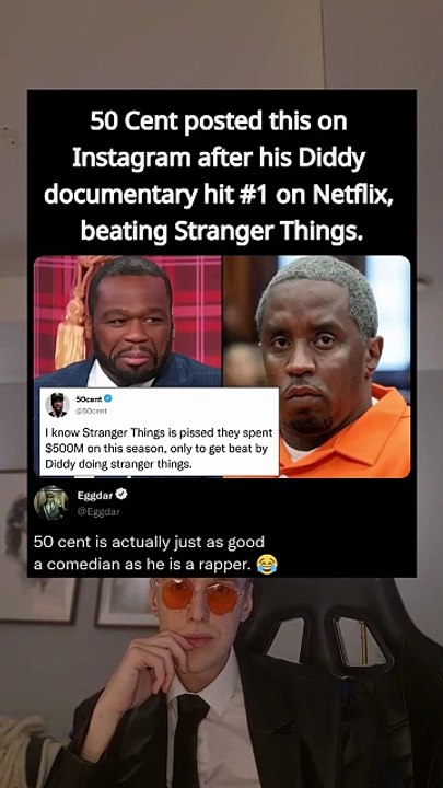 50 Cent posted this on Instagram after his Diddy documentary hit #1 on Netflix, beating Stranger