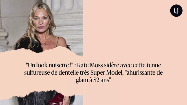 Un look nuisette ! : Kate Moss sidère avec cette tenue sulfureuse de dentelle très Super Model, ahurissante de glam à 52 ans