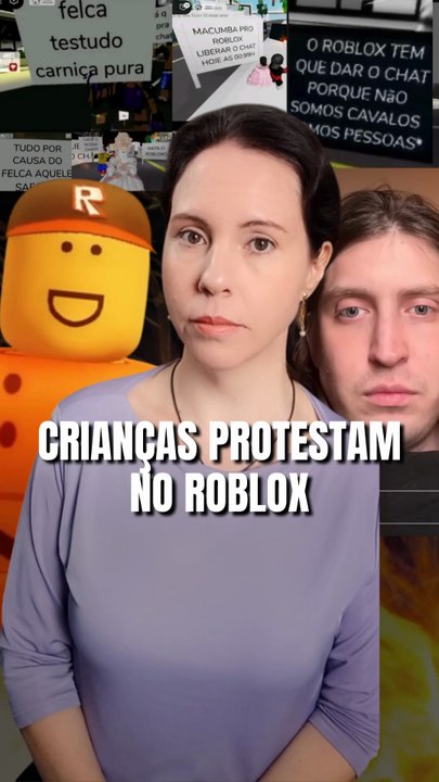 Crianças protestam no Roblox