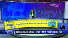 Cuaca Buruk, 2 Truk Terguling di Dalam Kapal dan Timpa Sepeda Motor | KOMPAS MALAM
