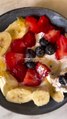Creamy Sugar Free Fruit Bowl with Bananas and Berries