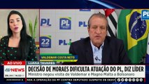 Alexandre de Moraes nega visita de Valdemar Costa Neto a Jair Bolsonaro na Papudinha | TEMPO REAL
