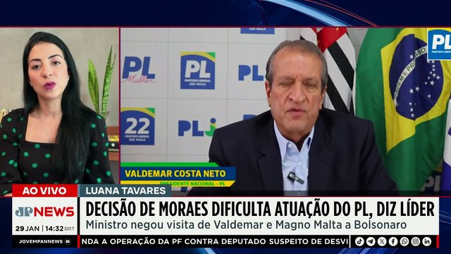 Alexandre de Moraes nega visita de Valdemar Costa Neto a Jair Bolsonaro na Papudinha | TEMPO REAL