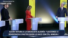 Azcón tritura a la socialista Alegría: "Lecciones de democracia o pactos quien lo hace con ETA, ninguna"
