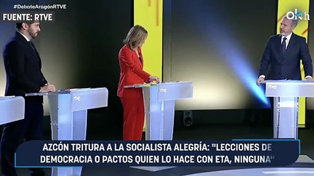 Azcón tritura a la socialista Alegría: Lecciones de democracia o pactos quien lo hace con ETA, ninguna