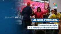 Pdta. (E) Delcy Rodríguez saluda marcha obrera de apoyo a reforma de hidrocarburos