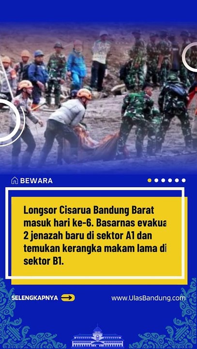 Longsor Cisarua Hari ke-6 Basarnas Evakuasi 2 Jenazah Baru dan Temukan Kerangka Makam