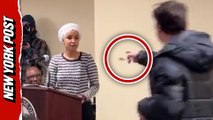New angle shows chaotic moment Ilhan Omar sprayed with mystery substance