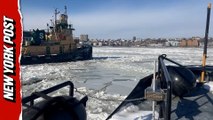 Coast Guard frees NYPD vessel from icy Hudson River