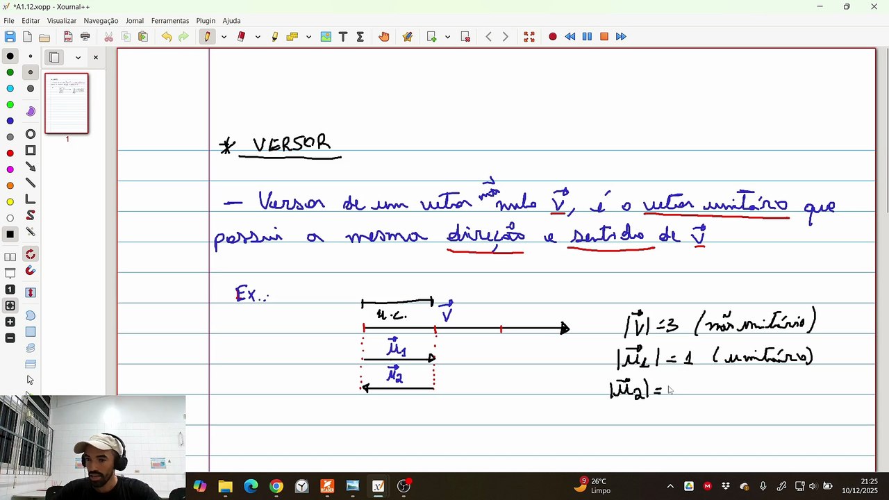 VETORES: Vetor: Versor de um vetor | VET&GEO-A1.12