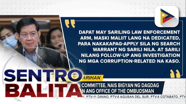 Senate Blue Ribbon Committee, ipapanukala ang dagdag na kapangyarihan sa Office of the Ombudsman sa harap ng imbestigasyon sa flood control anomaly | ulat ni Louisa Erispe