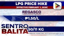 LPG, may taas-presyo rin sa Pebrero