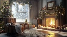 Ambiance de Noël Relaxante _ Cheminée et Musique 🎄