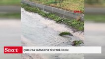 Çorlu’da yağmur ve sis etkili oldu