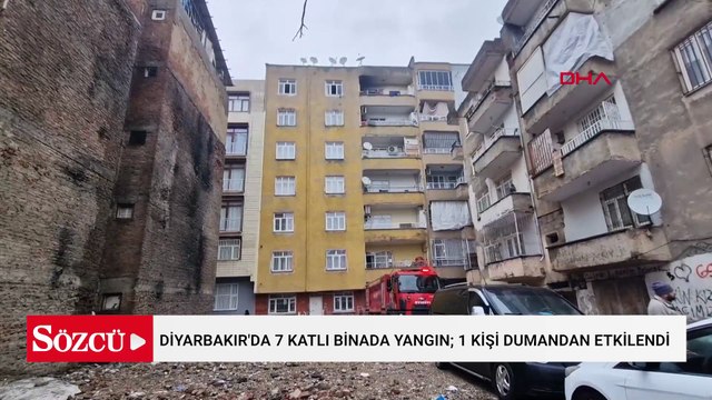 Diyarbakır'da 7 katlı binada yangın; 1 kişi dumandan etkilendi