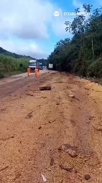 Carreta carregada de milho tomba na BR-262 na Serra do Macuco