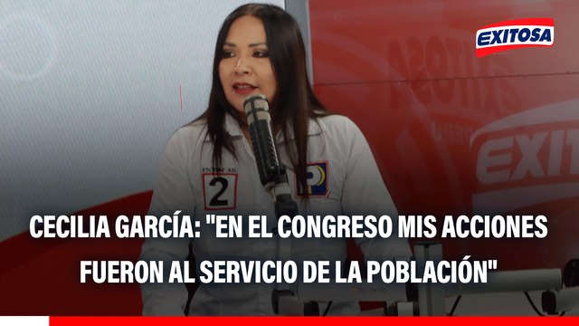 Cecilia García: Nadie me puede negar que cuando estuve en el Congreso mis únicas acciones fueron al servicio de la población