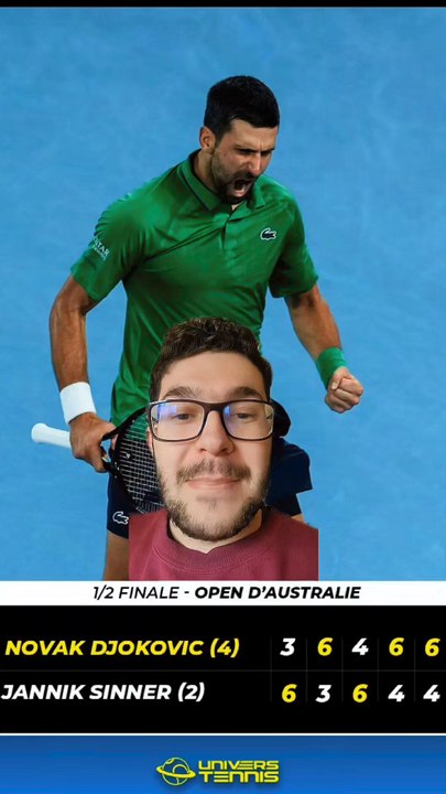 NOVAK DJOKOVIC EST IMMORTEL ! Le serbe se qualifie pour la finale de l'open d'Australie contre toutes attentes, alors qu'il affrontait le favori Jannik Sinner. C'est finalement en 5 sets que Novak Djokovic va retrouver Carlos Alcaraz en finale !